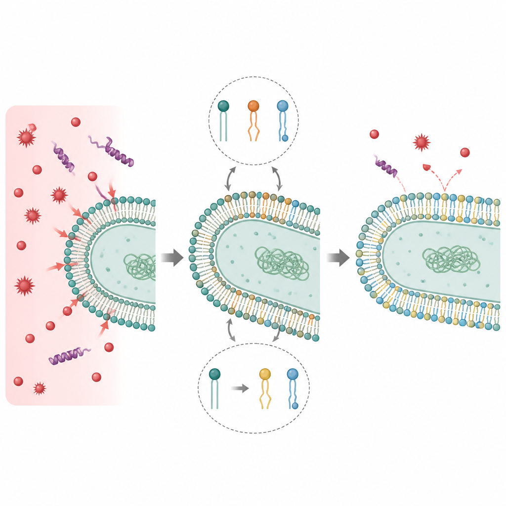 Figure 1. Come un batterio che infetta le piante riorganizza il suo rivestimento esterno per affrontare lacidità e antibiotici naturali.