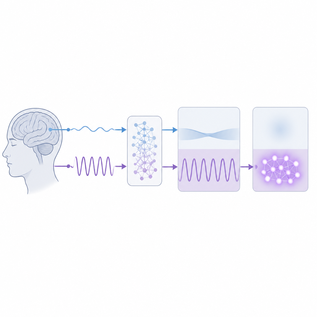 Figure 1. Hersenritmes, niet achtergrondruis, bevatten het merendeel van de complexe interacties in menselijke EEG-signalen.