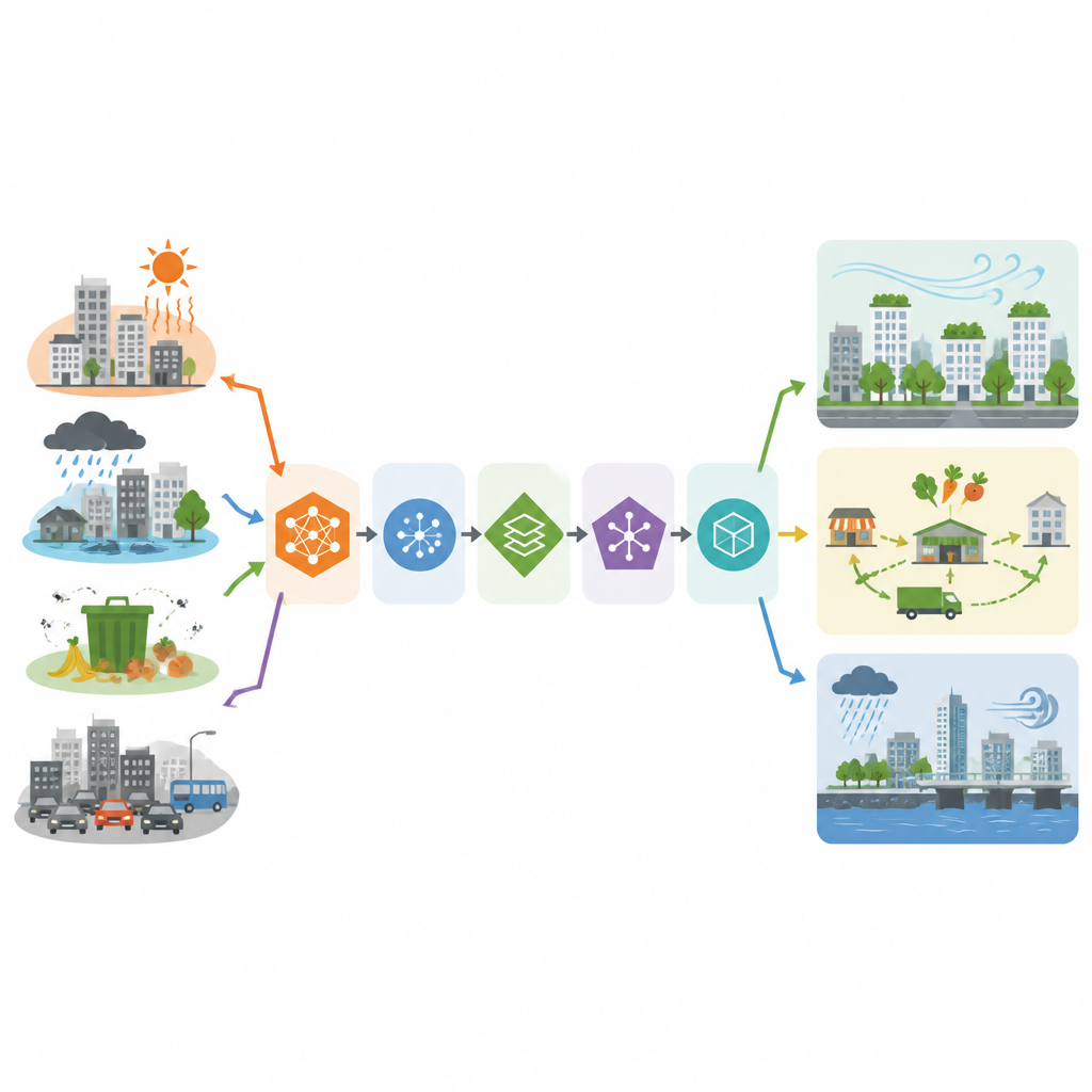 Figure 2. Step-by-step AI agent pipeline turns messy city problems into concrete designs for cooler, fairer and safer streets.