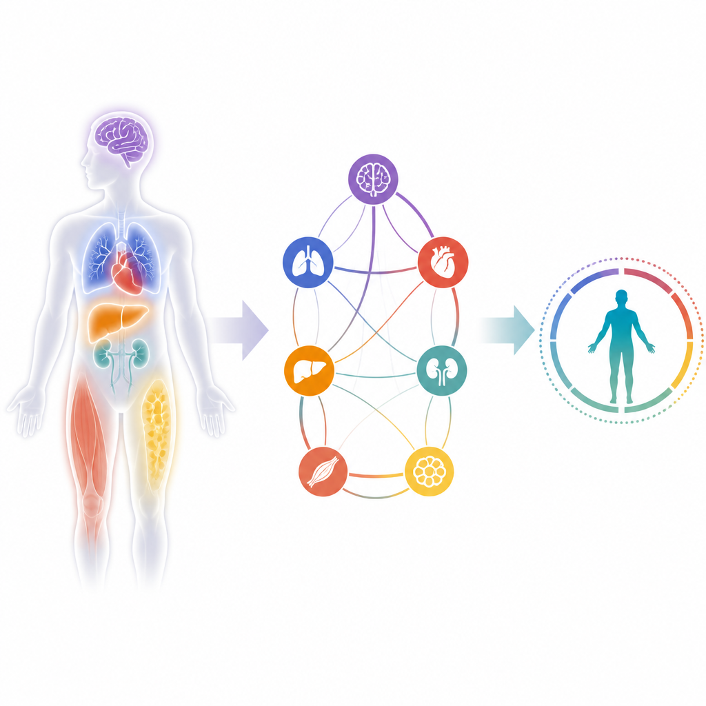 Figure 1. Come una scansione PET completa di routine diventa una mappa personale dell’equilibrio e dell’interazione tra organi.