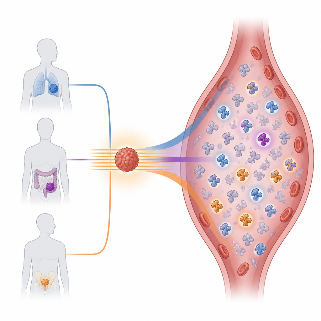 Figure 1. La radioterapia locale su diversi tumori provoca cambiamenti proteici nell’intero organismo visibili nel sangue.