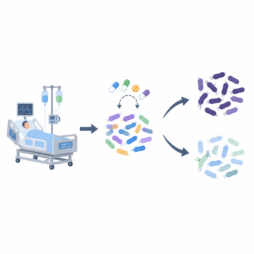Figure 1. Wie das Ändern von Antibiotikakombinationen bei Intensivpatienten Krankenhausbakterien in schwächere, besser behandelbare Formen lenken kann