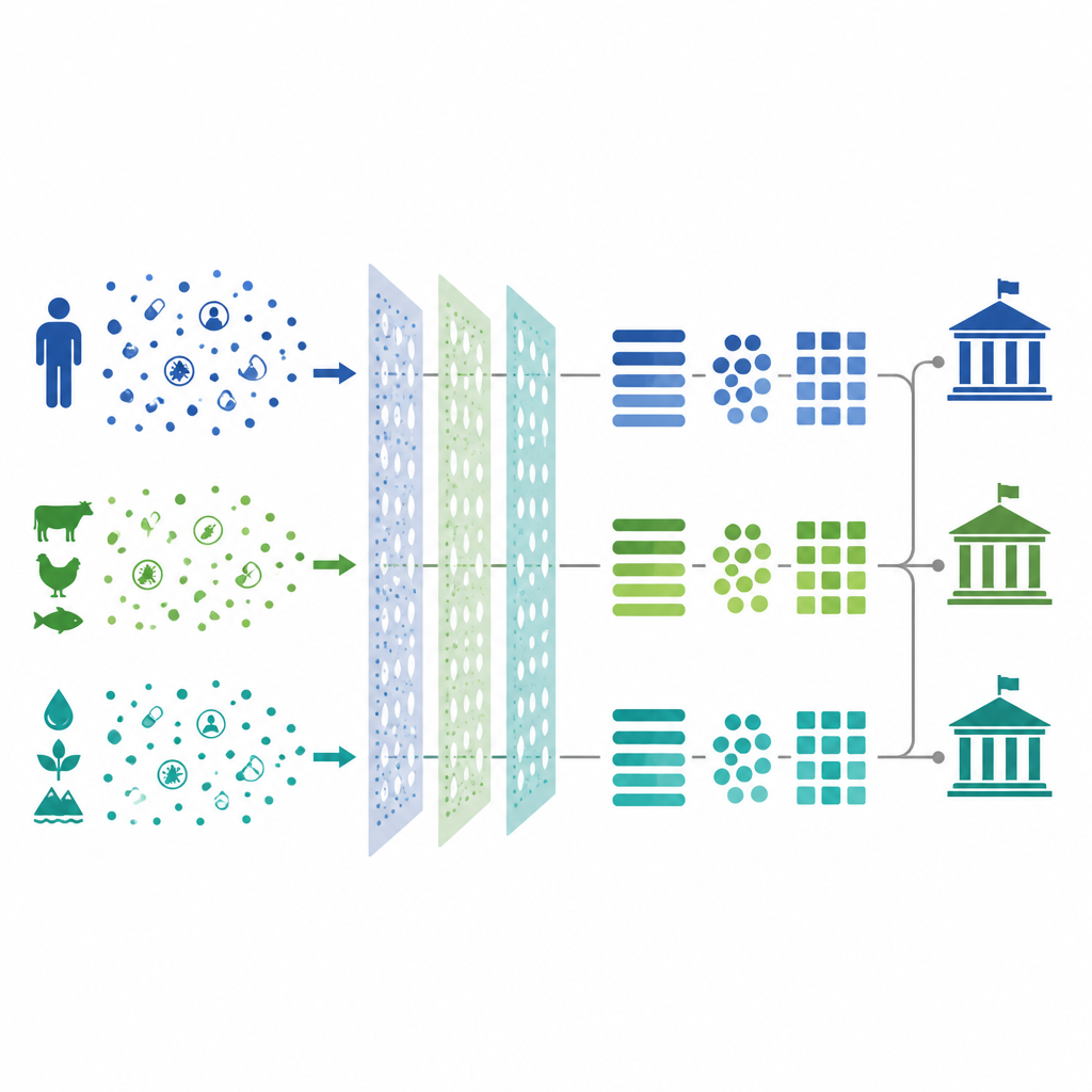 Figure 2. How scattered data on drug resistance are filtered into organised indicators that help compare countries and guide action