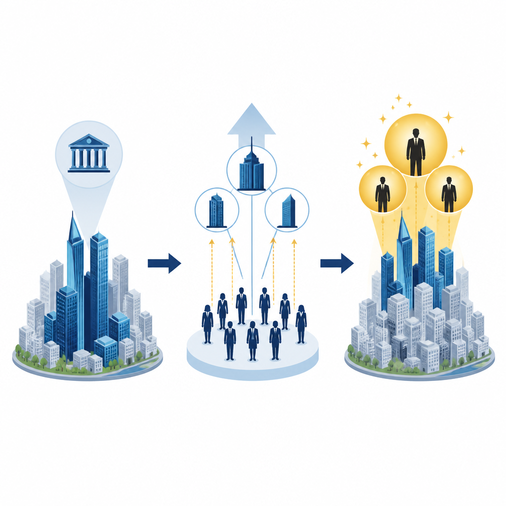 Figure 2. Come l’aumento delle retribuzioni all’interno delle società finanziarie cittadine innalza un piccolo gruppo di lavoratori tra i maggiori percettori e concentra la ricchezza a livello locale.