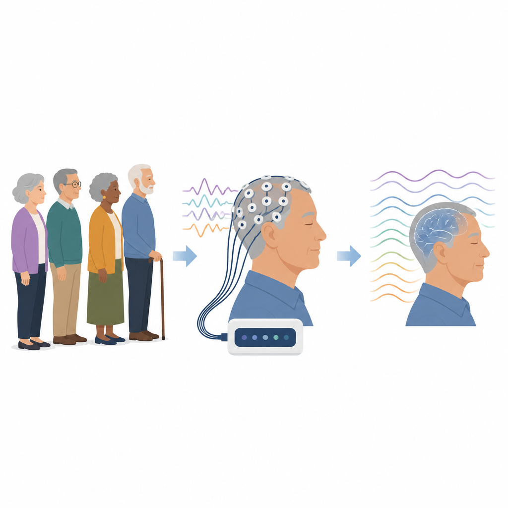 Figure 1. Hoe een eenvoudige scan van de hoofdhuid vroege tekenen en typen van dementie kan onthullen voordat symptomen duidelijk zijn.