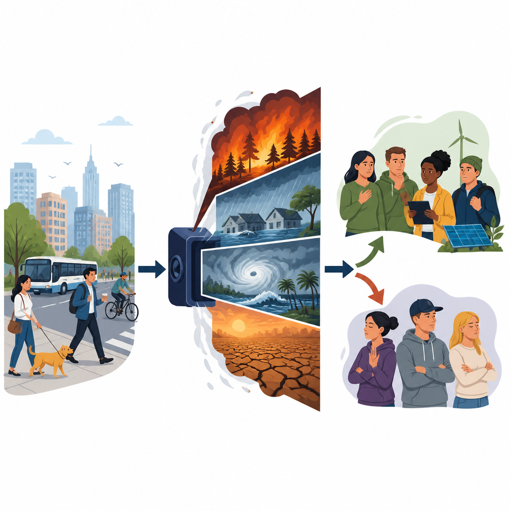 Figure 1. Come immagini di inondazioni e incendi create dall'IA possono sia suscitare preoccupazione sia provocare reazioni avverse sul cambiamento climatico.