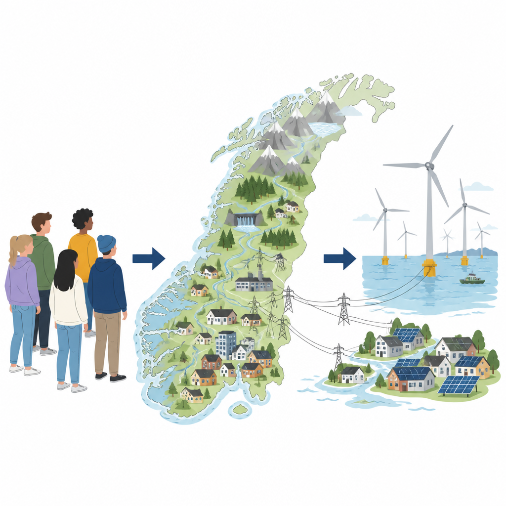 Figure 1. W jaki sposób wybory norweskich nastolatków kierują przyszłością czystej energii kraju w stronę morskiej energetyki wiatrowej i solarnej na morzu.