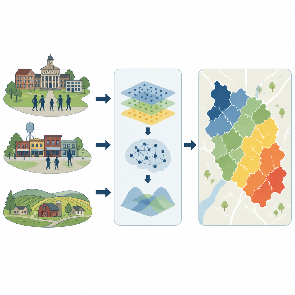 Figure 1. Hoe verschillende gemeenschappen in één landelijke regio in de tijd op zeer verschillende manieren COVID‑19‑immuniteit opbouwden.