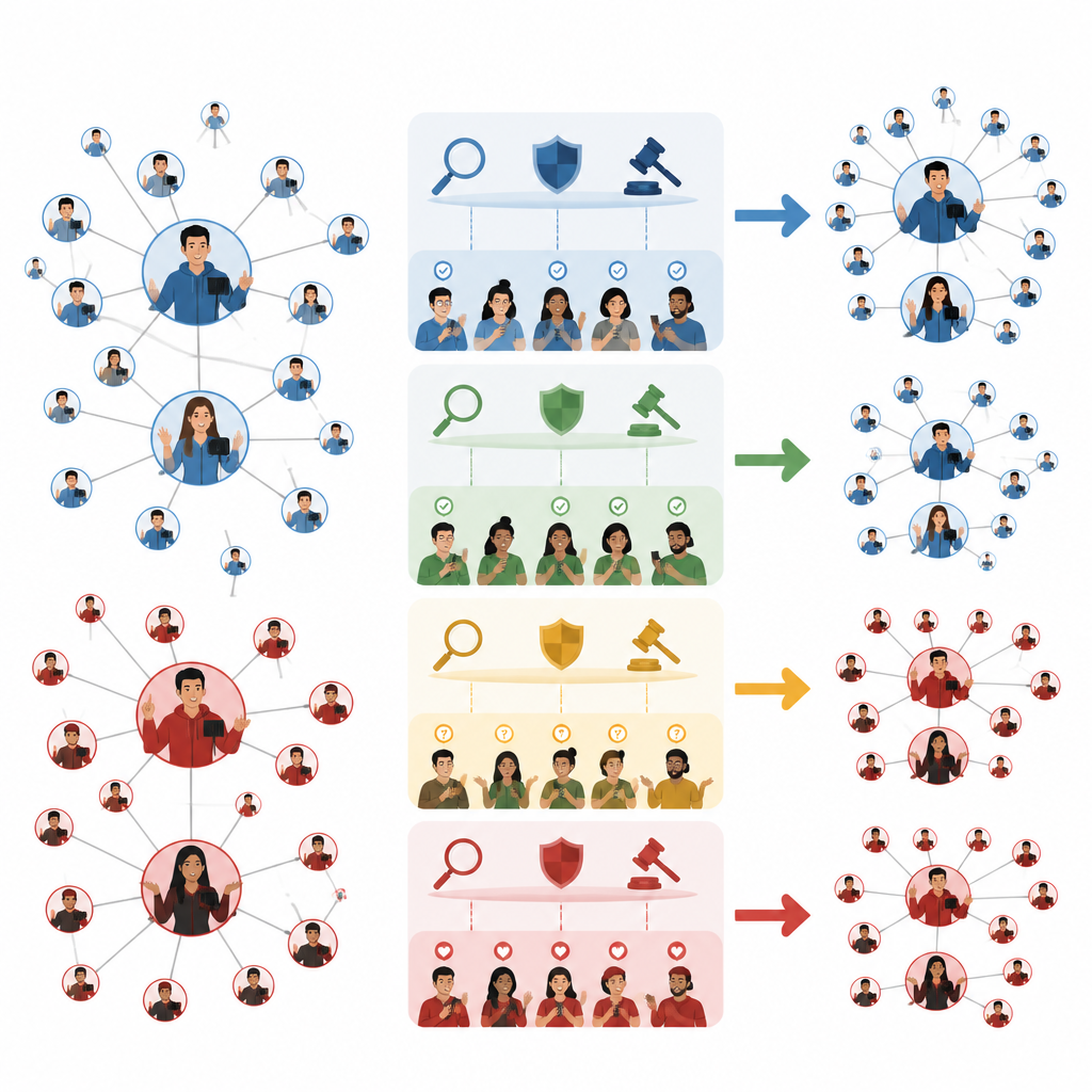 Figure 2. Come le reti di host, l’allerta dei consumatori e una supervisione equilibrata spingono i venditori in livestream verso tattiche veritiere o ingannevoli.