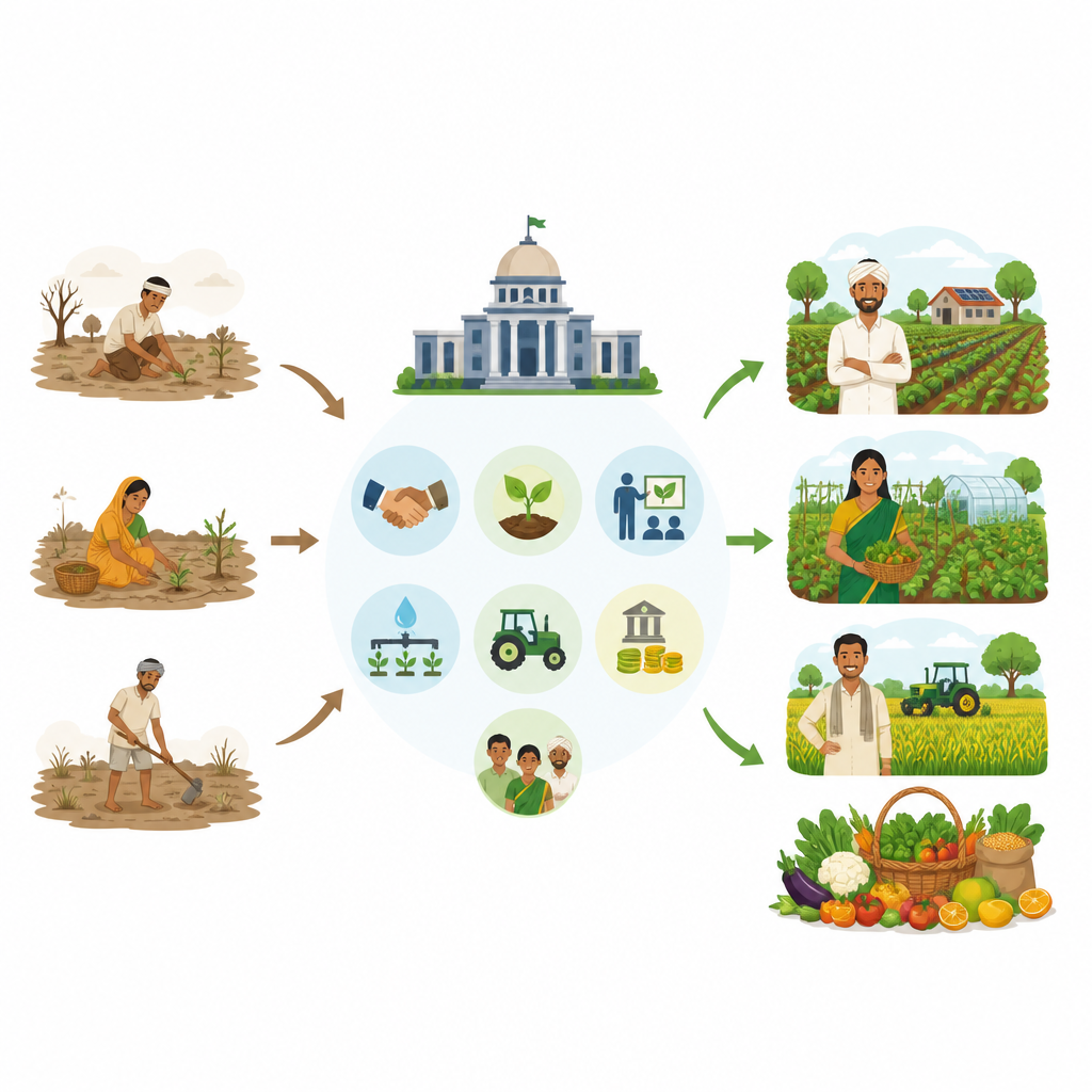 Figure 1. How public support helps small farmers move from survival to thriving, sustainable farm businesses.