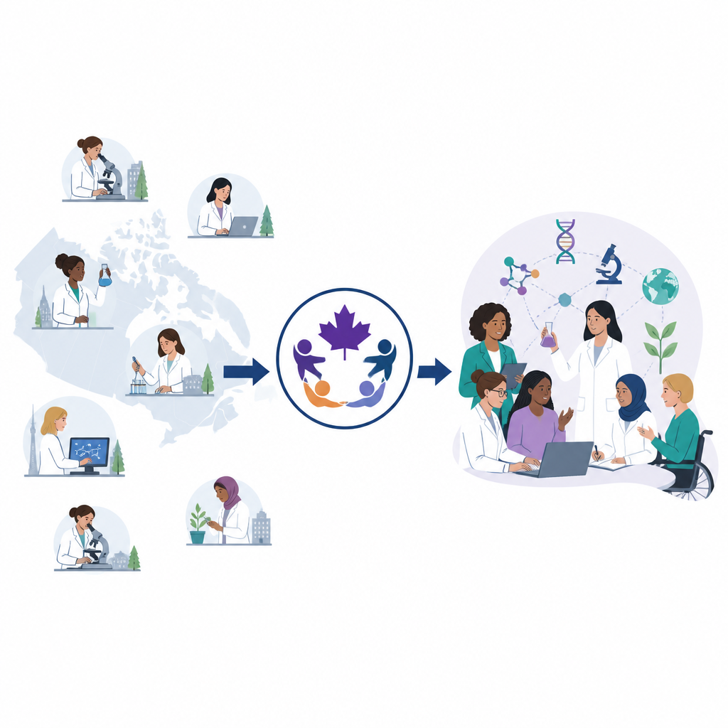Figure 1. From isolated labs to a connected community transforming women’s health research together.