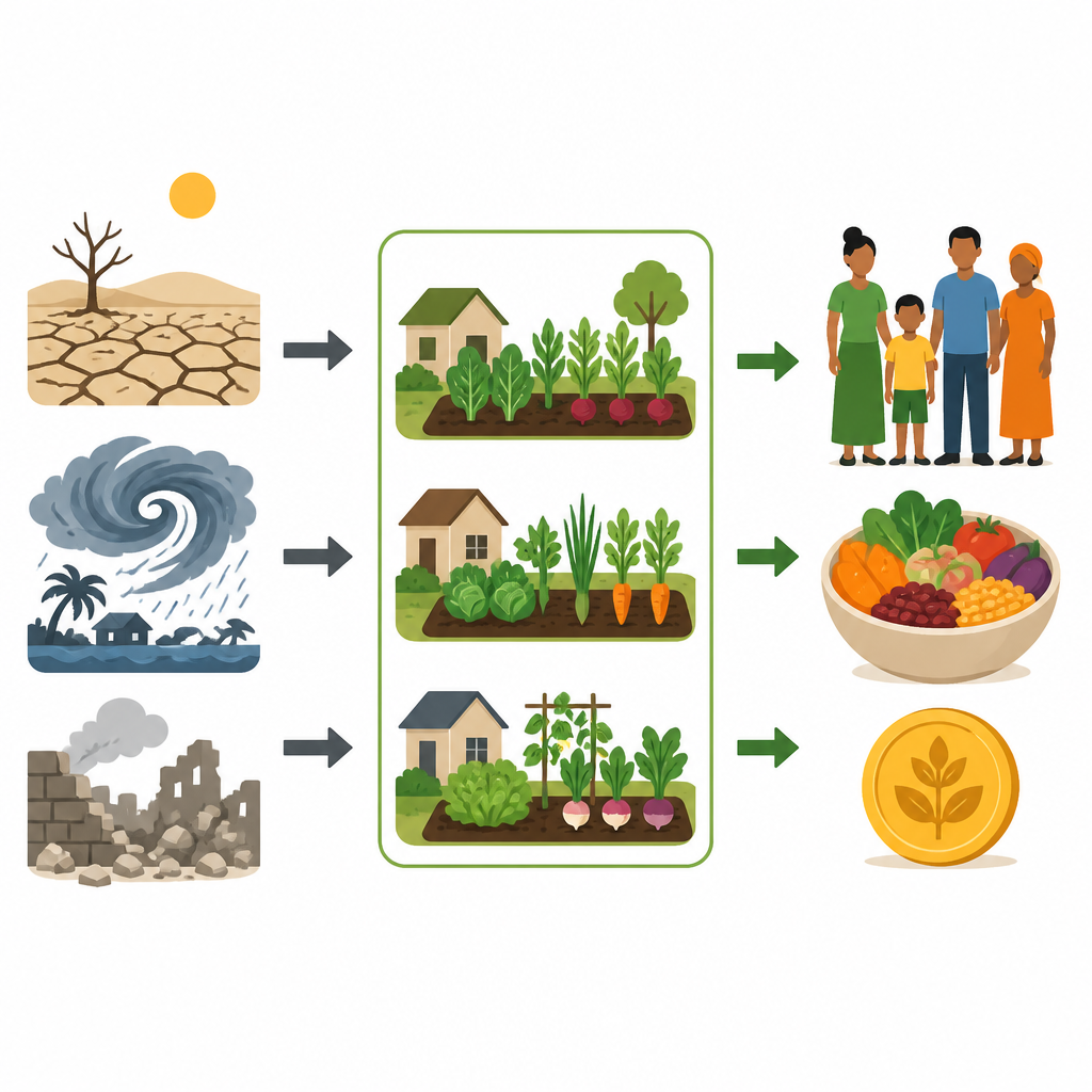 Figure 1. Growing home gardens in crises can turn disaster-hit households into producers of fresh, healthy food.