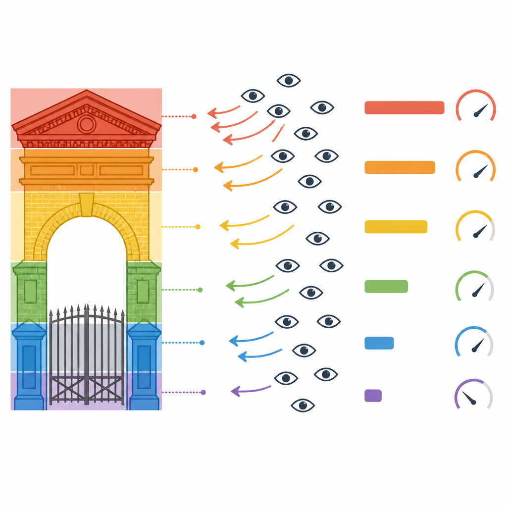 Figure 2. Which parts of a historic gate attract the most gaze and shape people’s feelings about the place.