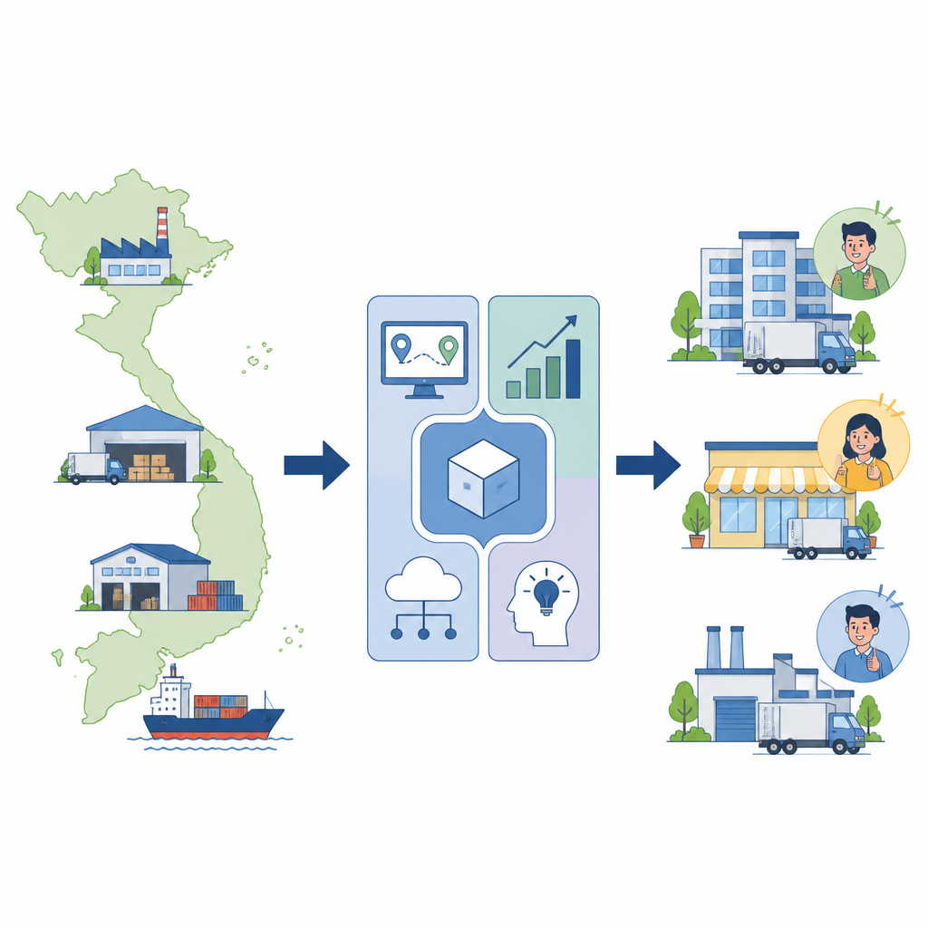 Figure 1. Wie vietnamesische Logistikunternehmen Technologie und neue Ideen in besseren Service für Geschäftskunden verwandeln.