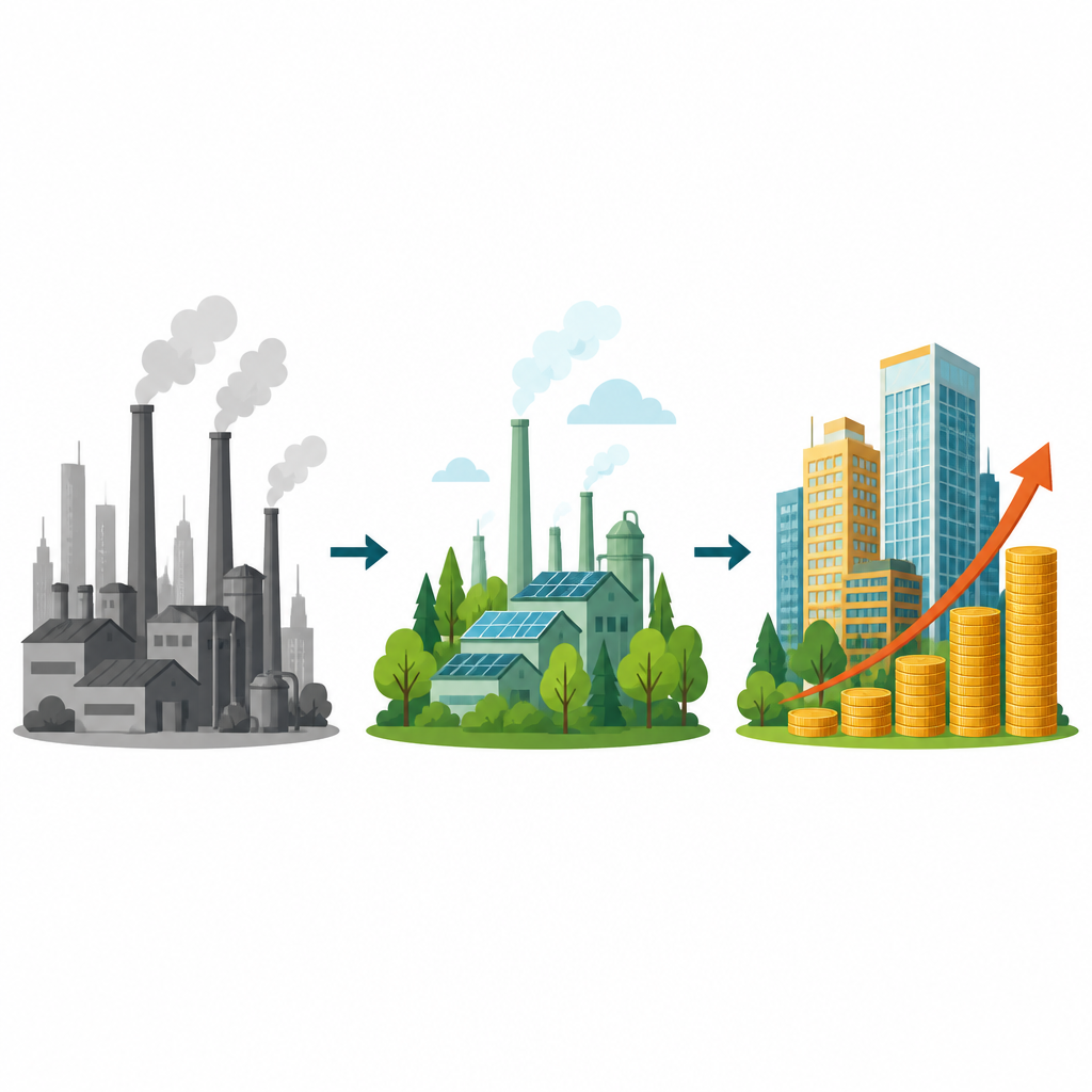 Figure 1. How greener business practices can boost long-term health and strength of companies.