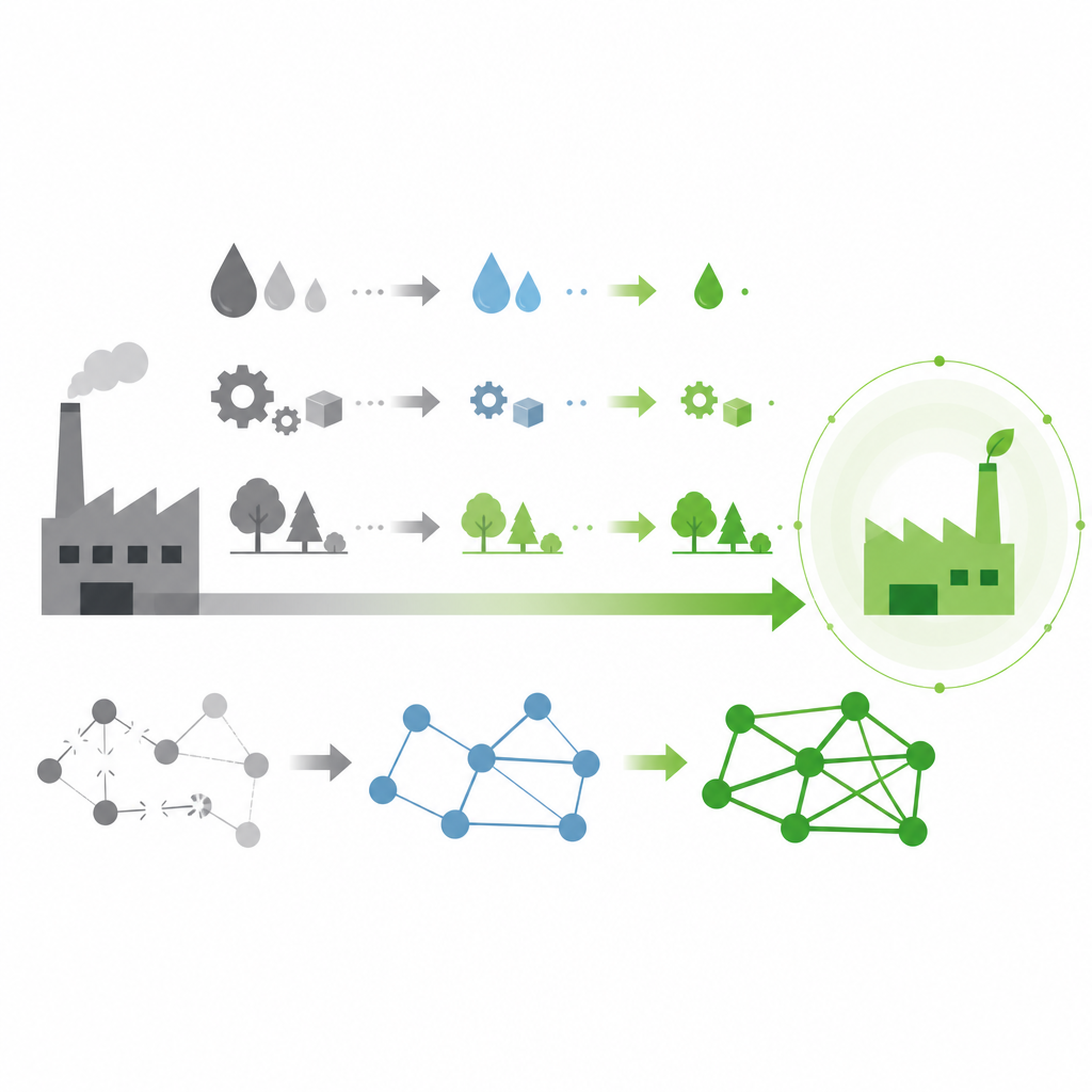 Figure 2. How green practices lower waste and strengthen supply chains to make firms more resilient.
